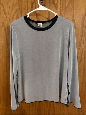 URBAN Romantics Black & White Striped Long-Sleeve Crewneck